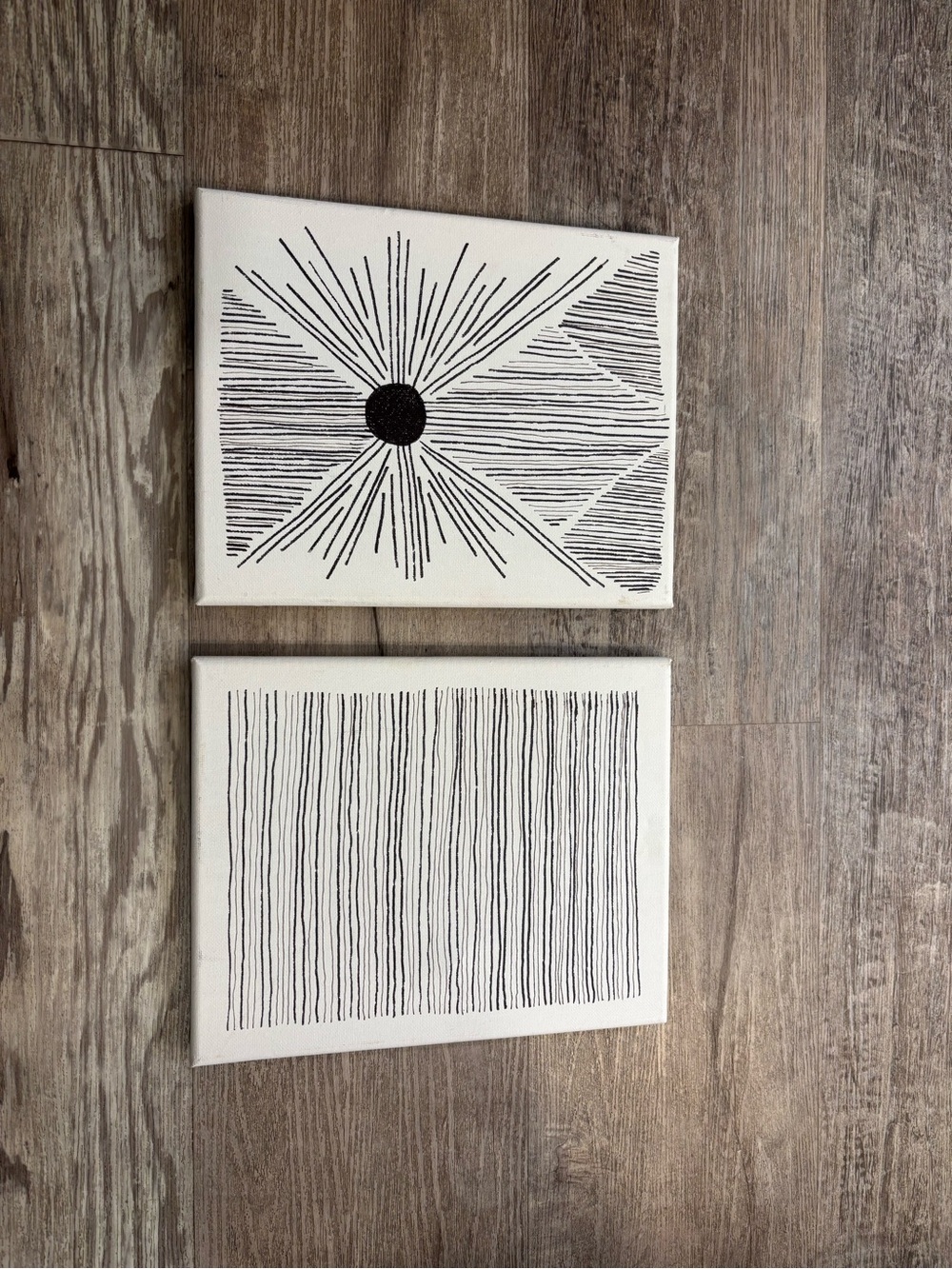 Home Art Abstract Black and White Canvas Set